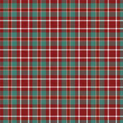 red and green plaid seamless vector pattern with twill weave