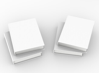 template empty book mockup set white background