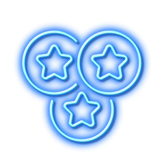 Stars line icon. Best ranking sign. Neon light effect outline icon.