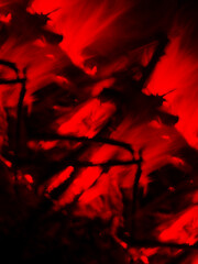 Red Blood  jittery cinematic paint liquid spread abstract vivid background wallpaper graphic art
