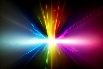 Fototapeta 背景素材:放射状に広がるカラフルなプリズム光のイメージ背景 obraz