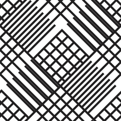 Seamless pattern with lines.Unusual poster Design .Black Vector stripes .Geometric shape. Endless texture
