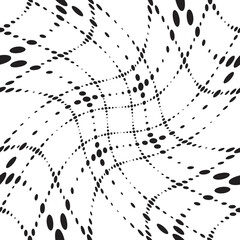Warped pattern with lines.Unusual poster Design .Black Vector stripes .Geometric shape.  texture
