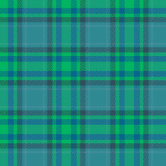 blue & green plaid seamless vector pattern with twill weave
