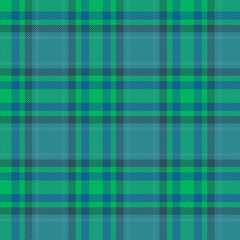 blue & green plaid seamless vector pattern with twill weave