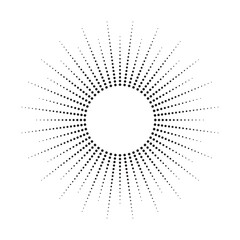 radial Halftone pattern background. Abstract concentric dotted backdrop. Halftone design element for various purposes.