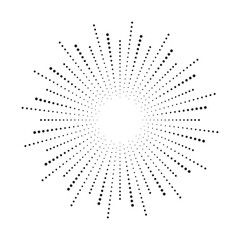 radial Halftone pattern background. Abstract concentric dotted backdrop. Halftone design element for various purposes.