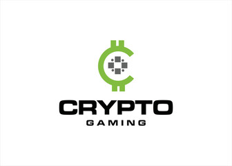 Crypto gaming logo icon