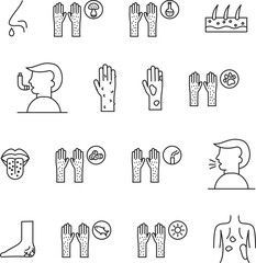 Fototapeta premium allergy icons collection