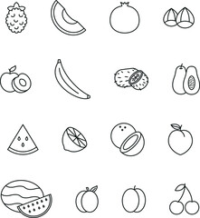 fruit icons collection