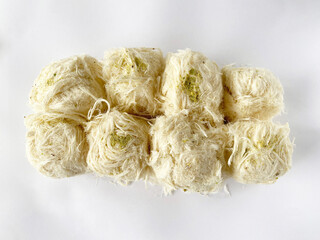 Turkish traditional dessert Cotton Candy. Turkish name pismaniye. Or dragon's beard or light halva