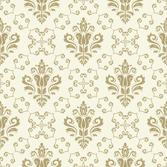 Orient vector classic bright golden pattern. Seamless abstract background with vintage elements. Orient pattern. Ornament for wallpapers and packaging