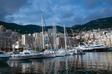 Fototapeta na wymiar Monaco / Francia - December 10, 2022: Montecarlo town view, Montecarlo, Monaco, France, Europe