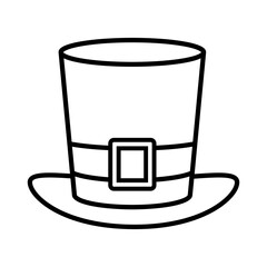 Leprechaun hat icon. linear style icon isolated on white. Vector illustration.
