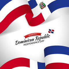Vector iIlustration of Independence Day in the Dominican Republic.
 - obrazy, fototapety, plakaty