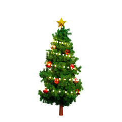 3d render christmas toy ornaments icon christmas tree xmas