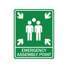 Fire Assembly Point Vector Signage Illustration Design. Vector