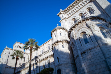 Monaco / Francia - December 10, 2022: Cathedral of Our Lady of the Immaculate Conception, also...