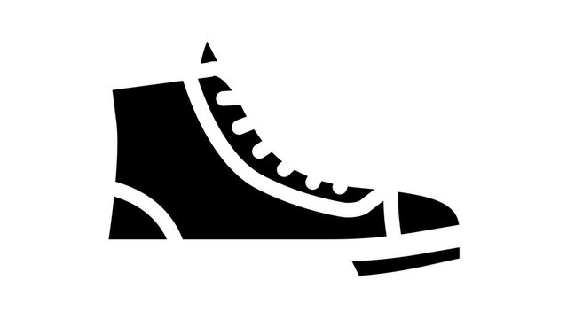 sneakers footwear glyph icon animation