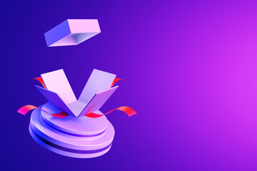 3d render open giftboxes