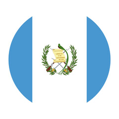 Guatemala Flat Rounded Flag with Transparent Background