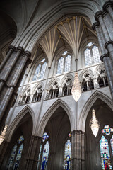 Naklejka premium Interior of the Collegiate Church'of St Peter Westminster Abbey. South Transept and gothic arches 