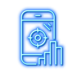 Seo phone line icon. Search engine optimization sign. Neon light effect outline icon.