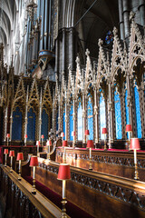 Quire in Collegiate Church of Saint Peter in Westminster Abbey. London - obrazy, fototapety, plakaty