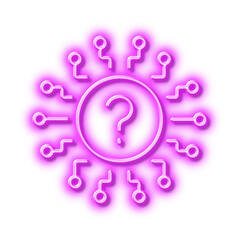 Question mark line icon. Quiz chat bubble sign. Neon light effect outline icon.