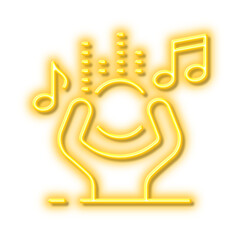 Noise line icon. Listen music sign. Neon light effect outline icon.