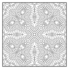 Fototapeta premium Mandala coloring page for adults. Mandala background. Mandala pattern coloring page. Hand drawn mandala pattern background. Vector black and white coloring page for coloring book.