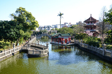 Naklejka premium Chinese courtyard(Chinese garden)