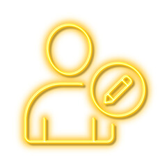 Edit User line icon. Profile Avatar sign. Neon light effect outline icon.