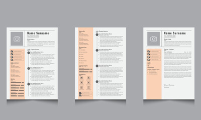 2-Page Resume Layout Kit, Modern CV Templates
