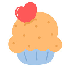 Happy valentine day cupcake icon.