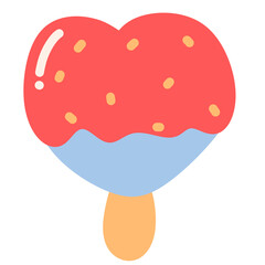 Love heart ice cream icon.