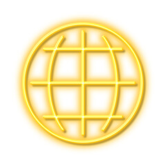 Globe line icon. World or Earth sign. Neon light effect outline icon.
