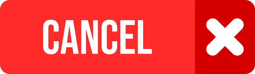 Obraz premium Cancel button. Red cancel button.