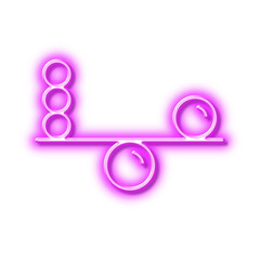 Balance line icon. Mind stability sign. Neon light effect outline icon.