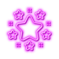Stars line icon. Best ranking sign. Neon light effect outline icon.