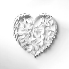 Paper greenery cuts in the shape of a heart