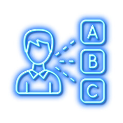 Opinion line icon. Select answer sign. Neon light effect outline icon.
