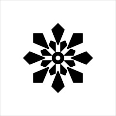 Snowflake icon, Snow winter holiday simple line vector icon.