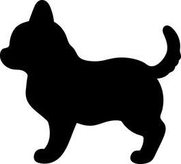 Simple and cute silhouette of Chihuahua in side view