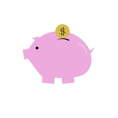 piggy bank with euro coin