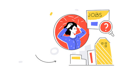 Job search - modern colorful flat design style illustration