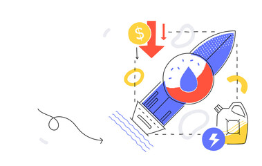 Obraz premium Oil crisis - colorful flat design style illustration