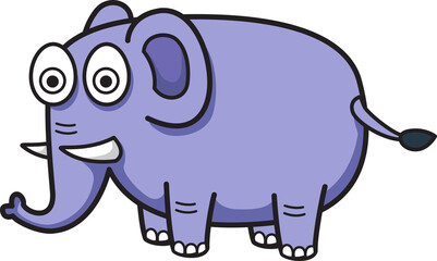 cartoon elephant outline character