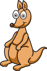 cartoon kangaroo outline character