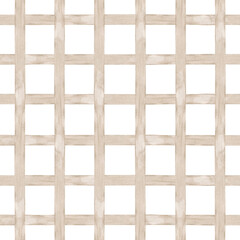 Watercolor seamless сheckered brown pattern. Isolated on white background. Hand drawn clipart. Perfect for card, fabric, tags, invitation, printing, wrapping.